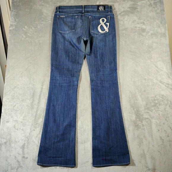 Rock &‎ Republic Jeans Womens 32 Blue Kasandra Low Rise Bootcut Distressed - Picture 4 of 11